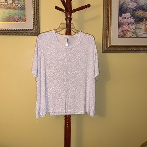 White cheetah print top